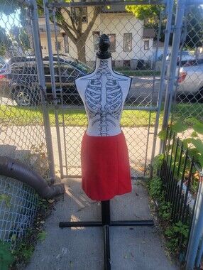 Talbots Red Wool Blend Skirt Size 4 Exposed Zipper Lined Office Career Wear
